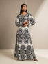 Damask Grace: Graphic Brocade Maxi Dress 88291