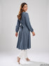 Midnight Ease: Dark Blue Cotton Knee Top 81082