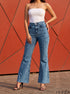 Retro Fade: Acid Blue Bootcut Denim Jeans DL-244 A