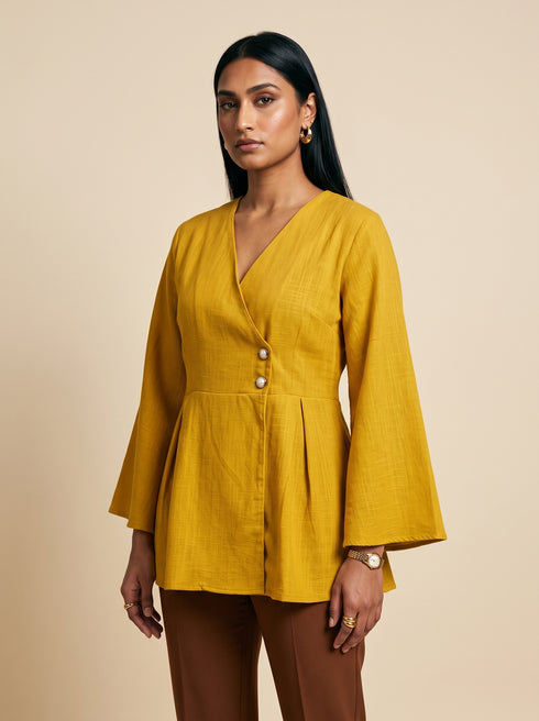 Golden Vibe: Cotton Below Hip Top 90082