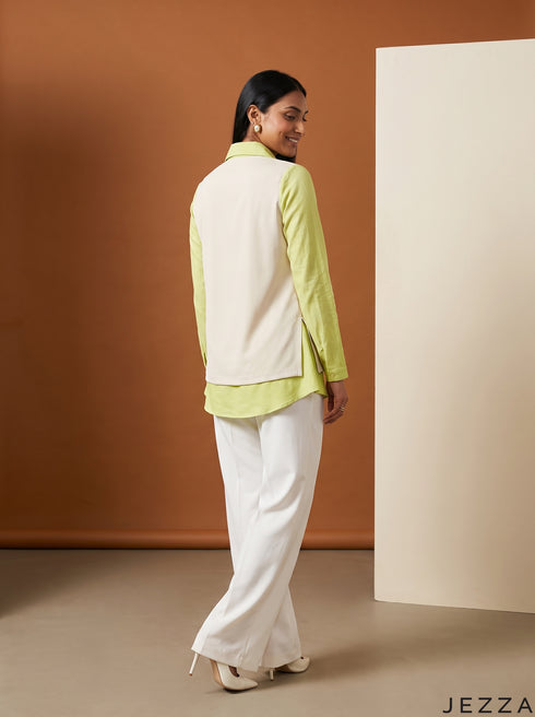 Fresh Contrast: Rib & Cotton Below Hip Top 88202