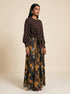 Earthbound Muse: Brown Abstract Skirt Set 88771/90721