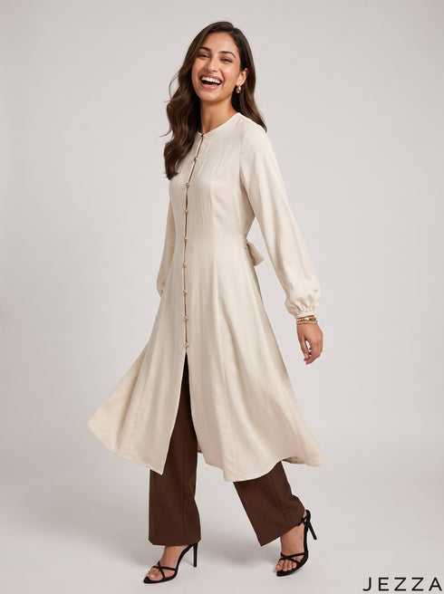 Cream Breeze: Cotton Knee Top 81081