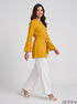 Golden Glow: Thick Georgette Below Hip Top 87812