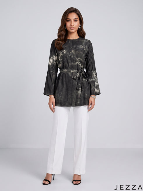 Artisan Tide: Tie-Dye Poly Cotton Below Hip Top 90101