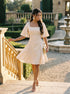 Ivory Atelier: Satin Brocade Knee Dress 88371