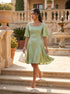 Garden Light: Satin Brocade Knee Dress 88372