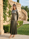 Cocoa Elegance: Satin Top & Skirt Set 76912