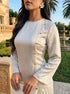 Ivory Harmony: Satin Top & Skirt Set 76913
