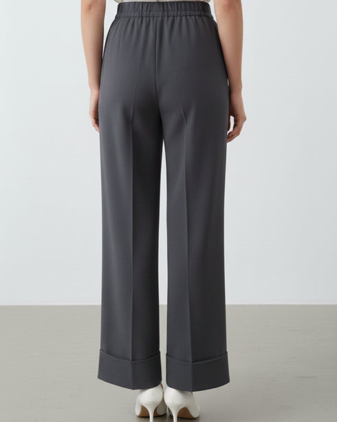 Sharp Sophistication: Office Pants with Pin Tucks 76201