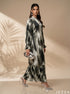 Verdant Wash: Satin A-Line Maxi Dress 86641