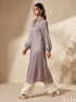 Rose Mist: Striped Midi Shirt Top 86432