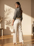 Contemporary Chic: Windowpane Grid Satin Top 82441