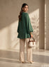 Rustic Refinement: Forest Green Slub Cotton Top 81192