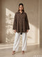 Soft Structure: Blurred Plaid Knee Top 87022