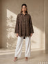 Soft Structure: Blurred Plaid Knee Top 87022
