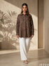 Soft Structure: Blurred Plaid Knee Top 87022
