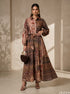 Opulent Fusion: Baroque Patchwork A-Line Dress 88001