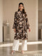 Floral Sketch: Mandarin Collar Knee Top 87032