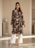 Floral Sketch: Mandarin Collar Knee Top 87032