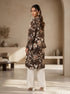 Floral Sketch: Mandarin Collar Knee Top 87032