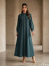 Deep Terrain: Jungle Green A-Line Dress 82761