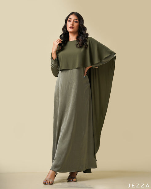 A-Line Dress With Cape 56001