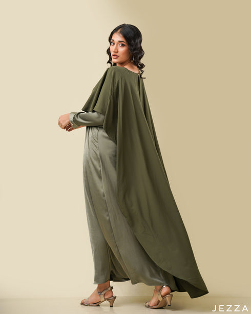 A-Line Dress With Cape 56001