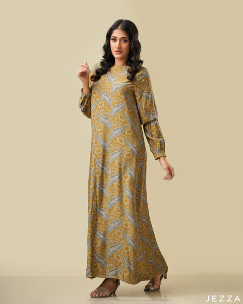 Printed Ankle Length A-Line Dress 58812