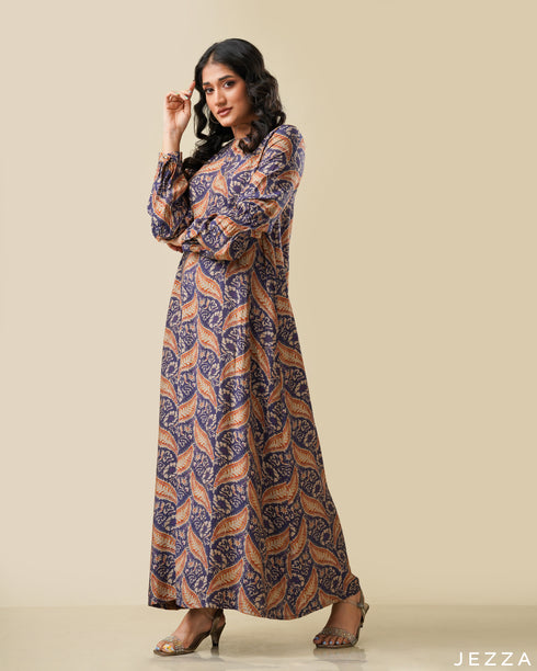 Printed Ankle Length A-Line Dress 58811