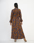 Printed Polyester Button Down A Line Dress 57422