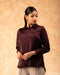 Sophisticated Hue: Burgundy Formal Blouse 77602