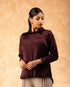 Sophisticated Hue: Burgundy Formal Blouse 77602