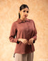 Refined Poise: Raspberry Glacé Pink Blouse 76641
