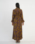 Printed Polyester Button Down A Line Dress 57421