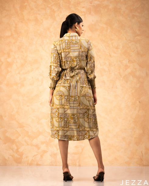 Artful Layers: Patchwork Polyester Top 76651