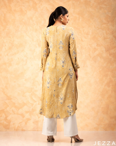 Bloomed Ease: Floral Cotton Midi Top 77551