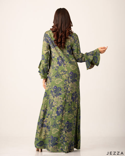 Elegant Printed Polyester A-Line Dress 61271