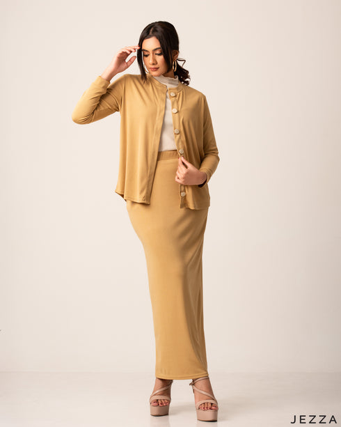 Elegant Ribbed Spandex Three-Piece Set 61332/61351