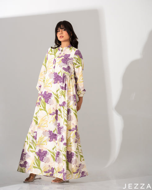 Floral Polyester Maxi Dress 61293