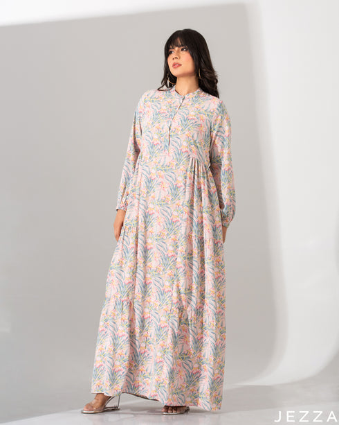 Floral Polyester Maxi Dress 61292
