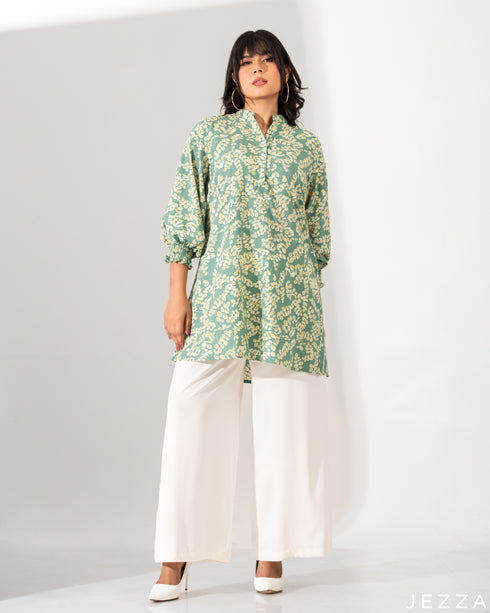 Printed Polyester Above Knee Top 58282