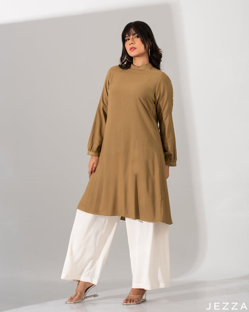 Simple Long Top In Soft Viscose Cotton 50992