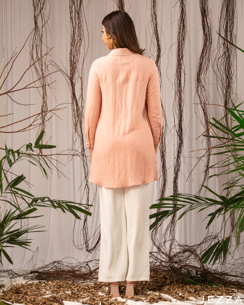 Blush Poise: Collared Above-Knee Top 78371