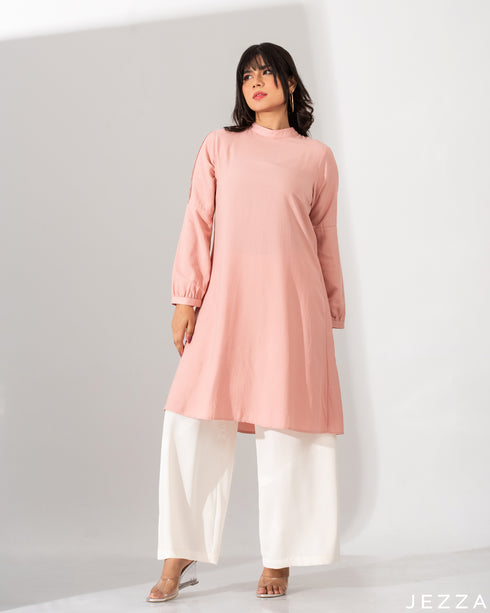 Simple Long Top In Soft Viscose Cotton 50991