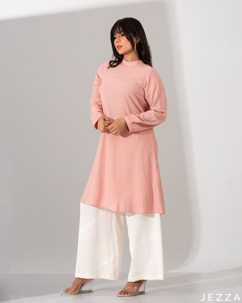 Simple Long Top In Soft Viscose Cotton 50991