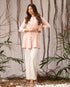 Soft Elegance: Light Pink Round-Neck Below-Hip Top 79251