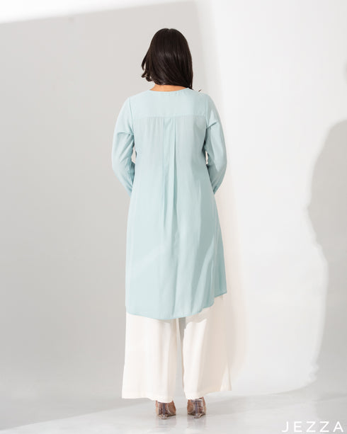 Sleek Buttoned Placket Top 60812