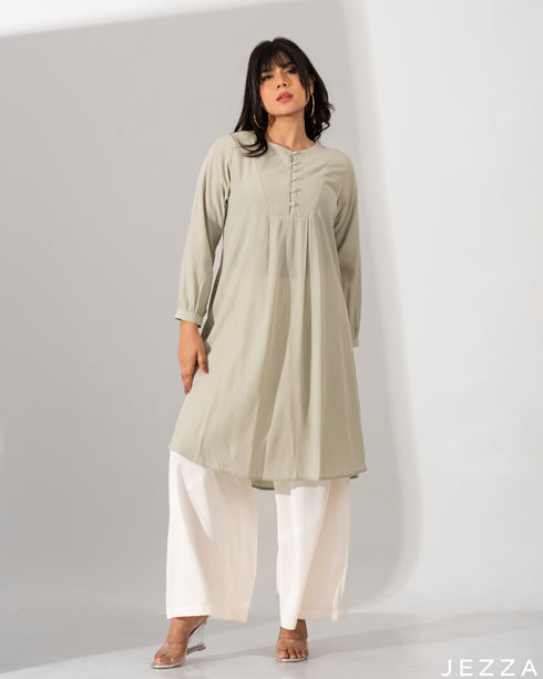 Sleek Buttoned Placket Top 60811