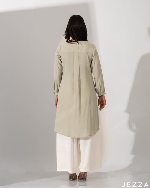 Sleek Buttoned Placket Top 60811